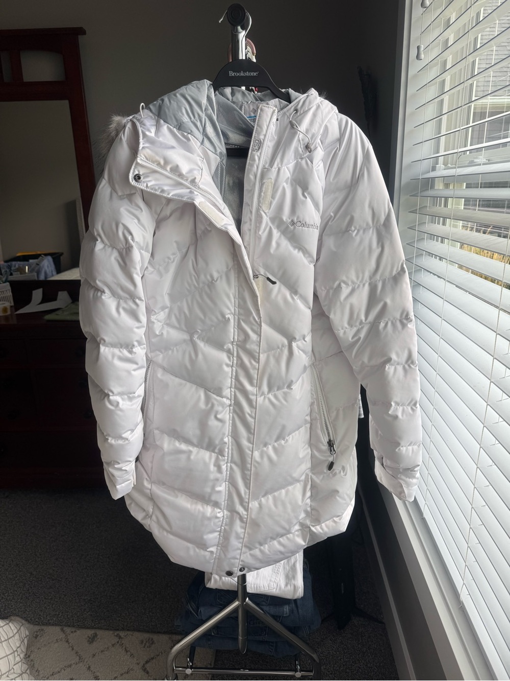 Columbia Women's White Quilted Hooded Puffer Jacket